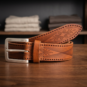 Custom Manufacturer Leather Belts With Metal Buckle Durable Lightweight European Style Men's Belt Fashionable Formal Belts - Product Image 1