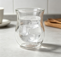 Gobelets en verre borosilicate haute qualité, design unique et personnalisé, à double paroi, pour expresso, latte, thé glacé