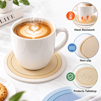 Sous-verre rond personnalisé en silicone, motif en relief 3D, résistant à la chaleur, antidérapant