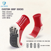 Chaussettes de football personnalisées L&J avec motif personnalisé et design antidérapant, chaussettes de sport tricotées pour hommes