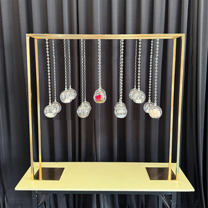 Centrotavola Nuziale in Metallo Dorato con Fiori e Palloncini, Supporto da Tavolo per Fiori, <span class=keywords><strong>Portacandele</strong></span> per Forniture per Eventi - Product Image 6