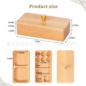 Wooden <b>Jewelry</b> Box Rectangle With Lid Multi Compartment For Storage <b>Organizing</b> Accessories Gift Packaging - Product Image 4