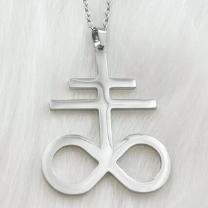Pendentif religieux du Diable, grand talisman, symbole de Satan, emblème, croix de Leviathan, symbole satanique, collier amulette en acier inoxydable - Product Image 2