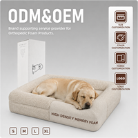 Private Label Quadratisches Memory-Schaum-Hundebett mit Schwammunterstützung, Abnehmbarem Bezug und Individueller Verpackung für Importeure und Einzelhandelsketten (OEM/ODM)