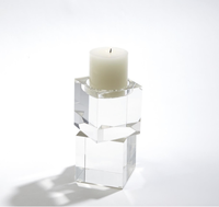 LS Transparent Acrylique Bougeoir pour Mariage Rectangulaire Acrylique 9 Bougeoirs Bloc Cristal Lucite Menorah Hanukkiah