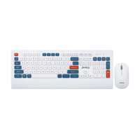 Keyboard dan Mouse Nirkabel 2.4G Slim Combo Dual Mode, Set Keyboard dan Mouse Gaming untuk Laptop/PC