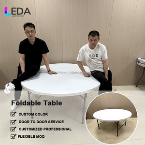 LEDA Fabricant professionnel Table de marié ronde pliante pour mariage Table de salle à manger blanche pour vente en gros - Product Image 2