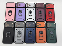 Étui de téléphone 2-en-1 antichoc et étanche en PC et TPU avec fenêtre coulissante, design de luxe, compatible avec les modèles 17/16/15/14/13/12/11/8/7 Pro Max