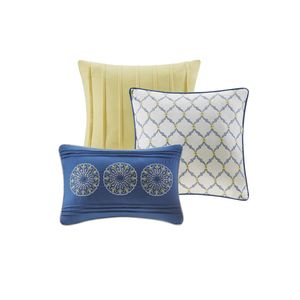 Ensemble de couettes réversibles DB 6 pièces coussins bleu Floral Vintage pour coton doux complet/reine pour les hôtels de mariage hôpitaux - Product Image 4