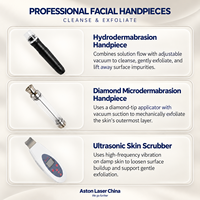 Appareil de nettoyage facial en profondeur Aston, très vendu, 5 en 1, hydrodermabrasion, jet d'oxygène, équipement professionnel de salon