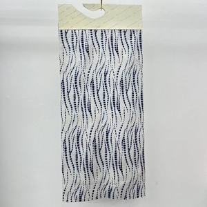 Vải satin lụa giả, chất liệu polyester 100%, họa tiết sóng chấm ảo ảnh quang học, in màu xanh đậm nhuộm tie dye, có sẵn trong kho, dùng may quần áo - Product Image 2