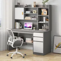 Table d'étude Bureau d'étudiant simple avec étagère intégrée Bureau d'étude d'ordinateur de chambre à coucher et bibliothèque