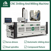 Machine de perçage et de fraisage CNC OUWO à double broche avec commande PLC pour l'industrie des fenêtres et des portes