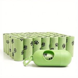 Sacs à déjections pour animaux de compagnie biodégradables et compostables en amidon de maïs, écologiques, avec étiquette personnalisée - Product Image 1