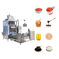 Machine d'emballage automatique 6 voies en acier inoxydable 304 pour sauces liquides, huiles et miels, avec scellage trois côtés