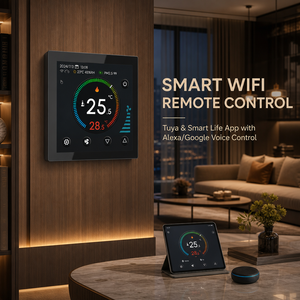 Colore TFT schermo intelligente ventola Coil <span class=keywords><strong>termostato</strong></span> 220V o 24V ventola a tre velocità Smart Life e TUYA App Control personalizzabile - Product Image 3