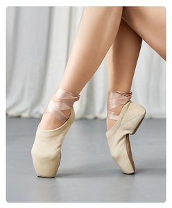 Chaussons de <span class=keywords><strong>danse</strong></span> en satin professionnels pour ballet, pointes en tricot volant, chaussons de ballerine pour la performance et l'entraînement pour femmes - Product Image 4