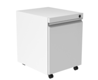 Armoire à dossiers verticale en métal ignifuge OMNI moderne avec serrure à clé, 3 tiroirs, roulettes pivotantes à 360° pour le rangement à domicile ou au bureau