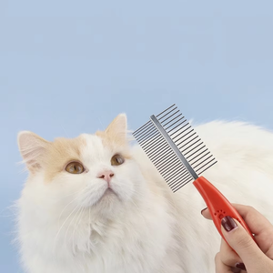 Suministros de Limpieza para Mascotas, Peine de Doble Cara de Acero Inoxidable para Perros y Gatos, Limpieza y Eliminación de Pelo - Product Image 3