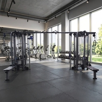 EdeFit LJ089 – Équipement de fitness professionnel multi-stations en métal pour entraînement de force, 8 postes, avec pile de poids de 80 kg pour clubs de fitness