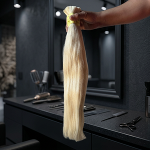 Extensions de cheveux indiens Remy blonds pour machine à tisser les cheveux, double trame avec pointes pleines - Product Image 3