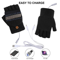 Gants chauffants pour femmes Gants chauds pour ordinateur portable Chauffe-mains électriques Demi-mains Gants chauffants