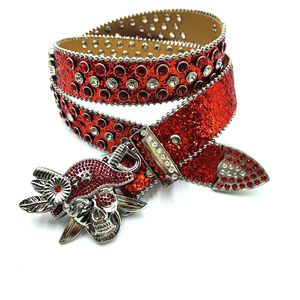 <span class=keywords><strong>Ceinture</strong></span> Western de Luxe avec Boucle Tête de <span class=keywords><strong>Pirate</strong></span> pour Hommes et Femmes, Style Cowboy et Cowgirl, Ornée de Cristaux et de Strass Diamantés en Forme de Crâne - Product Image 4