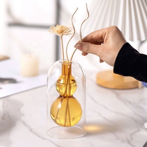 Double Layer Bell Glass Reed <strong>Diffuser</strong> Bottle Empty Aroma Container Decorative Dry Flower Vase for Home Tabletop Fragrance Decor - Product Image 6
