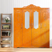 Meubles de chambre à coucher modernes Armoire en acier Armoire à vêtements Armoire de rangement en métal Armoire en acier à 3 portes