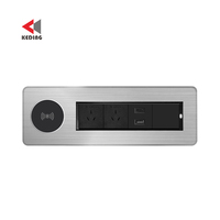 Multiprise de table rotative automatique avec prises escamotables intégrées (types A-B-C-G), 10A 20W, avec ports USB et chargeur sans fil