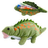 Étui à crayons en peluche personnalisé, animal mignon, dinosaure, sac de rangement pour fournitures scolaires, sac à crayons pour filles et garçons à l'école