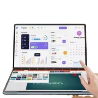 Laptop Layar Ganda Ultra Tipis 16" + 16" Layar Sentuh Laptop Windows 11 I5 I7 Generasi ke-12 12450H 16GB 1TB Laptop Gaming Termurah