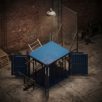 Salle de sport compacte en conteneur de 10 pieds, salle de fitness modulaire pour 8 personnes, entièrement ouverte sur 4 côtés, personnalisable OEM/ODM, pod de gym portable pour l'extérieur