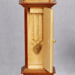 Reloj de pie de madera vintage en miniatura para casa de muñecas 1:12, accesorio de decoración retro para <span class=keywords><strong>el</strong></span> hogar - Product Image 4