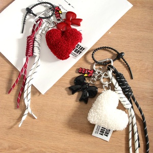 Women Car Key Decoration Shoulder <b>Bag</b> Pendant Soft 3D Plush Solid White Red Heart School <b>Bag</b> <b>Charms</b> for Girls Birthday Gifts - Product Image 2