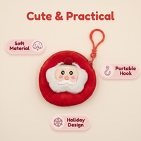 Porte-monnaie en peluche de Noël mignon en gros – 6 modèles, mini Père Noël, renne, pochette rembourrée, porte-clés, breloque de sac, cadeau de vacances