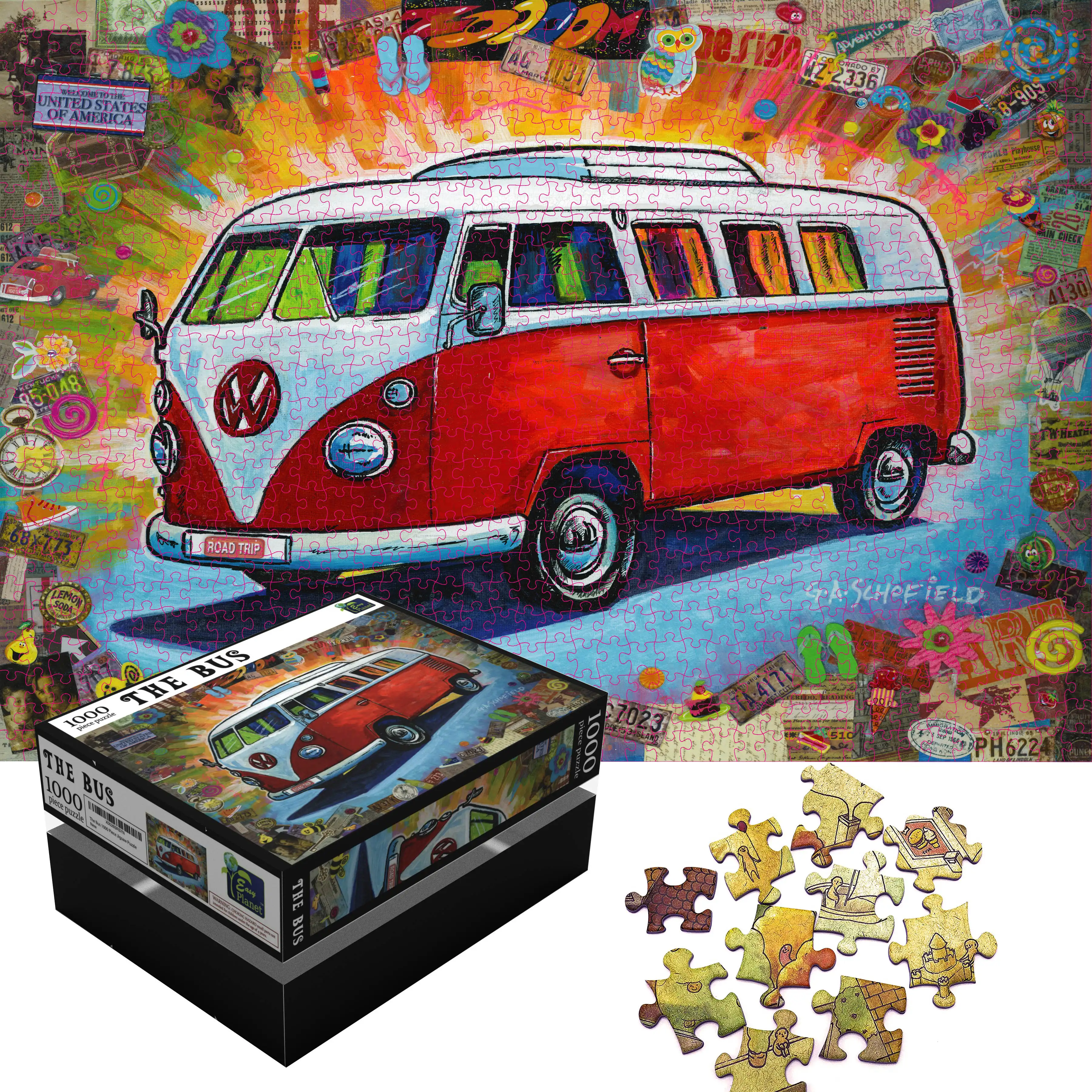 Puzzle personnalisé de haute qualité pour adultes, puzzle en carton, 1000 pièces, prix d'usine