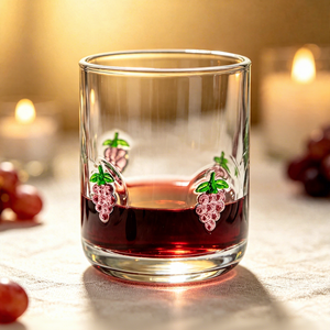 Bicchieri Riutilizzabili Unisex Senza Stelo per Vino/Succo con Motivo a Grappolo d'Uva per <span class=keywords><strong>San</strong></span> <span class=keywords><strong>Valentino</strong></span>, Uso Domestico e Forniture per Feste - Product Image 1