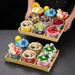 Nan Style Hot <b>Pot</b> Ice Jelly Bowl Set Melamine Bpa Free Party Dessert Serving Bowls With Covers 12 Pieces - Product Image 1