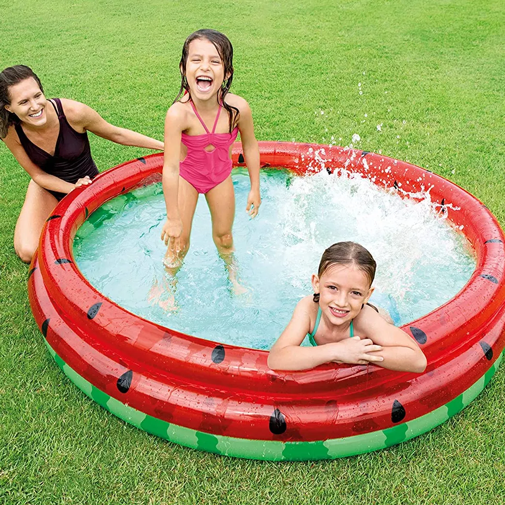 गोल आकार के साथ तरबूज पानी पूल फ्लोट अनुकूलित प्लास्टिक Inflatable बच्चे पूल