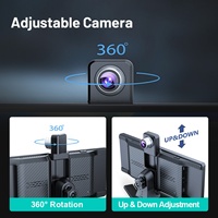 Caméra embarquée sans fil Apple CarPlay Android Auto 10,26 pouces 4K, caméra avant 1080P, caméra arrière 360°, AirPlay, Miracast, aide au recul, portable