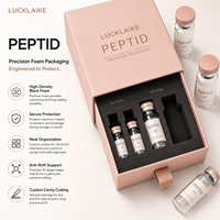 Boîte personnalisée pour flacons de peptides, finition mate, pour 2 flacons, emballage rigide en papier, flacons en verre de 3 ml/5 ml/10 ml, mousse EVA double face pour crème