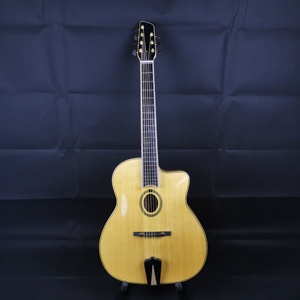Guitare <span class=keywords><strong>Gypsy</strong></span> <span class=keywords><strong>Jazz</strong></span> Archtop Yunzhi personnalisée faite à la main, table en épicéa, dos/côtés en érable, touche en ébène, finition brillante, corps creux, professionnelle - Product Image 1