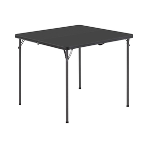 34\" <b>Portable</b> Square Black Metal Folding <b>Table</b> Commercial Use Indoor/Outdoor <b>Picnics</b> Mahjong Modern Style 330lb Capacity Handle - Product Image 2