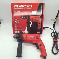 Perceuse à percussion électrique MAXSTI, perceuse à percussion filaire 650W, perceuse à main haute puissance, machine à percer le béton et le bois avec poignée auxiliaire