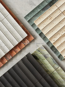 Trung Quốc tự nhiên travertine dải đá cẩm thạch khảm bút chì ngón tay gạch đá cẩm thạch KitKat Đỏ Rosso backsplash nhà bếp phòng tắm tường gạch - Product Image 6