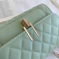 Desain unik warna Solid kulit kotak-kotak wanita bagasi tali bahu tas tangan dompet wanita tas tangan dari Cina