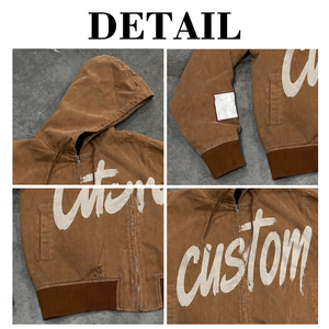 เสื้อฮู้ดซิปผ้าเทอร์รี่คอตตอน 100% พิมพ์ลายสกรีนสไตล์ฮิปฮอปวินเทจทรงโอเวอร์ไซส์ น้ำหนัก 400 กรัม - Product Image 6