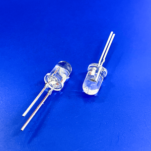 Lampu Peringatan LED Warna Amber 590-595nm 200mW 45 derajat Kepala Bulat Transparan Pin Pendek Stopper 5mm 2.0-2.2V 11000-13000mcd - Product Image 4