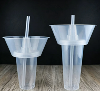 Populaire 2-en-1 500ml 700ml Porte-gobelets en plastique pour collations et boissons, idéal pour poulet frit, hot pot et fêtes en stade - Vente chaude